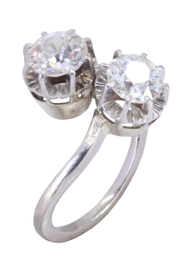 BAGUE TOI ET MOI ANCIEN DIAMANTS — vue 3