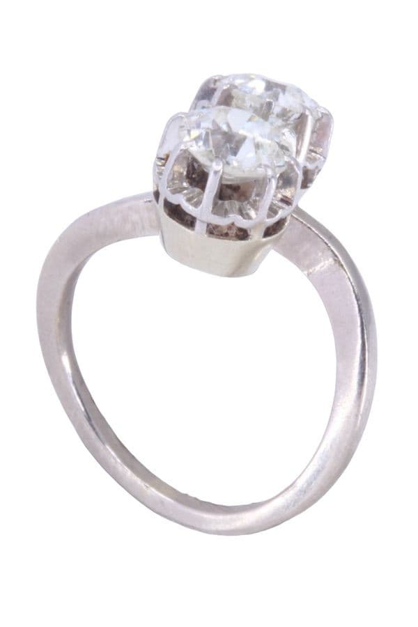 BAGUE TOI ET MOI ANCIEN DIAMANTS — vue 5