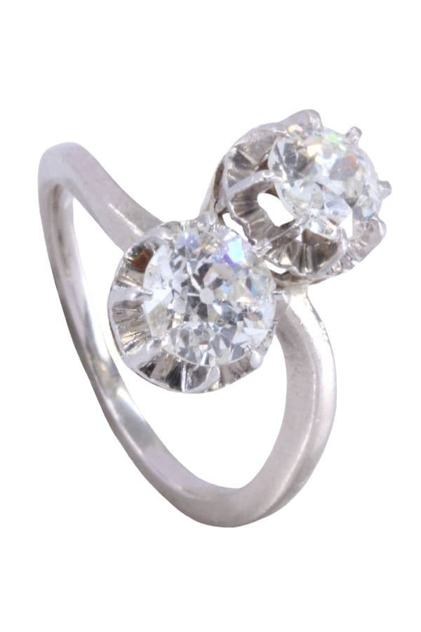 BAGUE TOI ET MOI ANCIEN DIAMANTS — vue 4