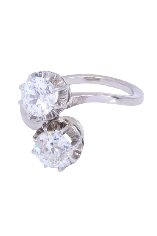 BAGUE TOI ET MOI ANCIEN DIAMANTS — vue 6