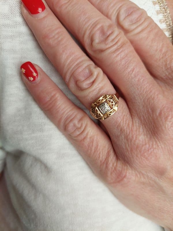 SOLITAIRE DIAMANT ANNÉES 50' — vue 2