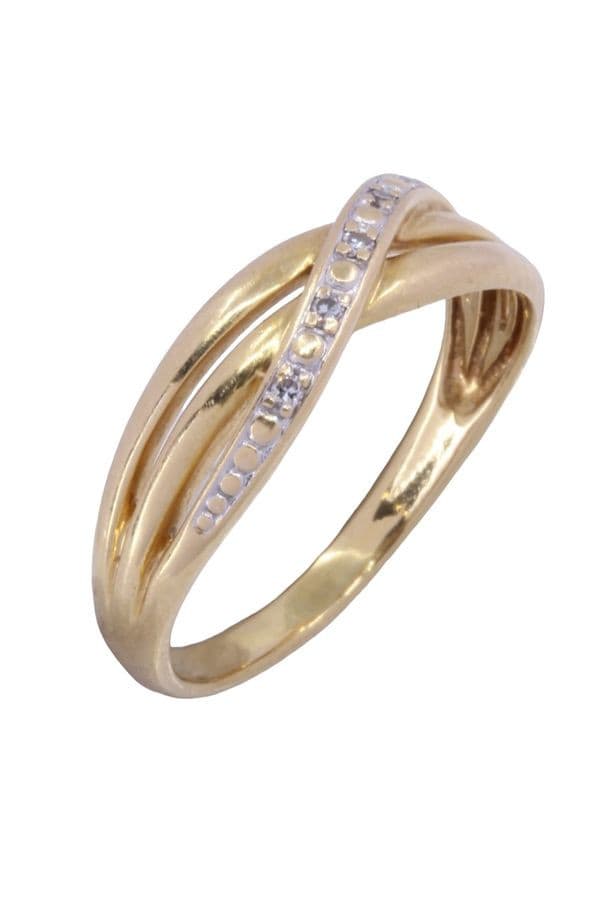 BAGUE MODERNE ENTRELACÉE DIAMANTS — vue 3