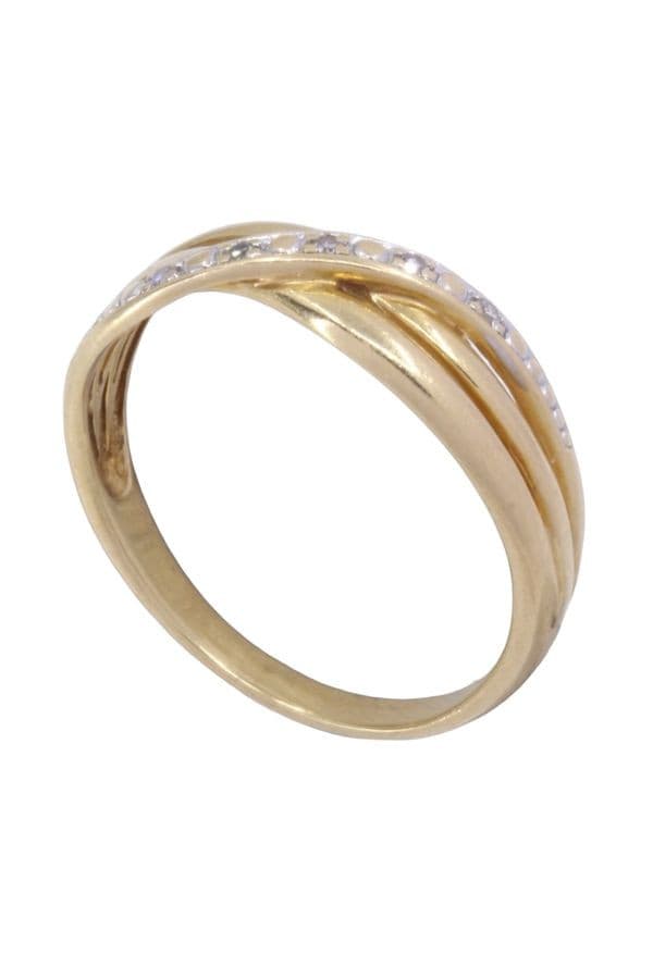 BAGUE MODERNE ENTRELACÉE DIAMANTS — vue 5