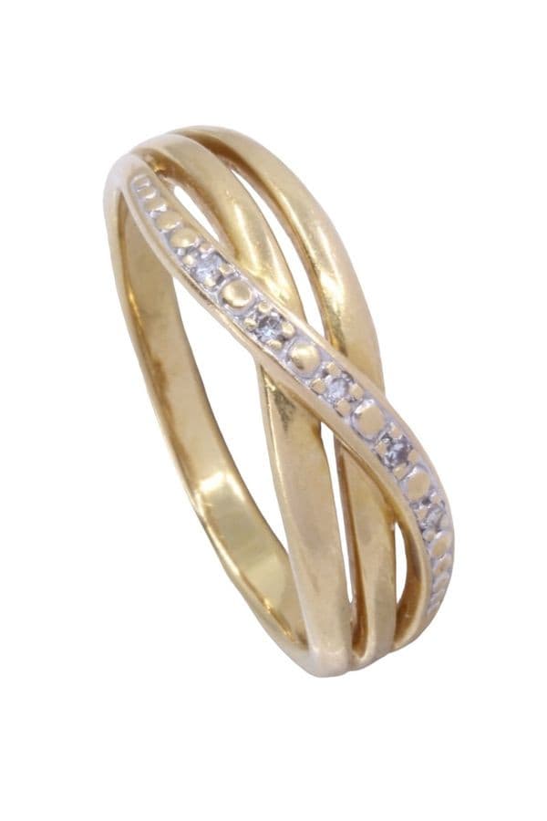 BAGUE MODERNE ENTRELACÉE DIAMANTS — vue 4