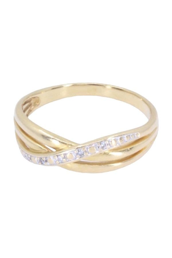 BAGUE MODERNE ENTRELACÉE DIAMANTS — vue 6