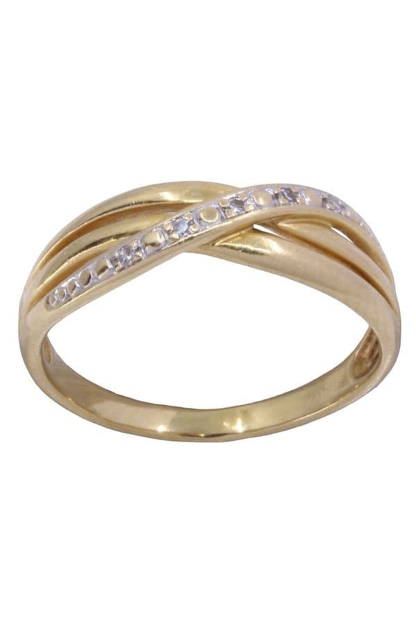 BAGUE MODERNE ENTRELACÉE DIAMANTS — vue 1