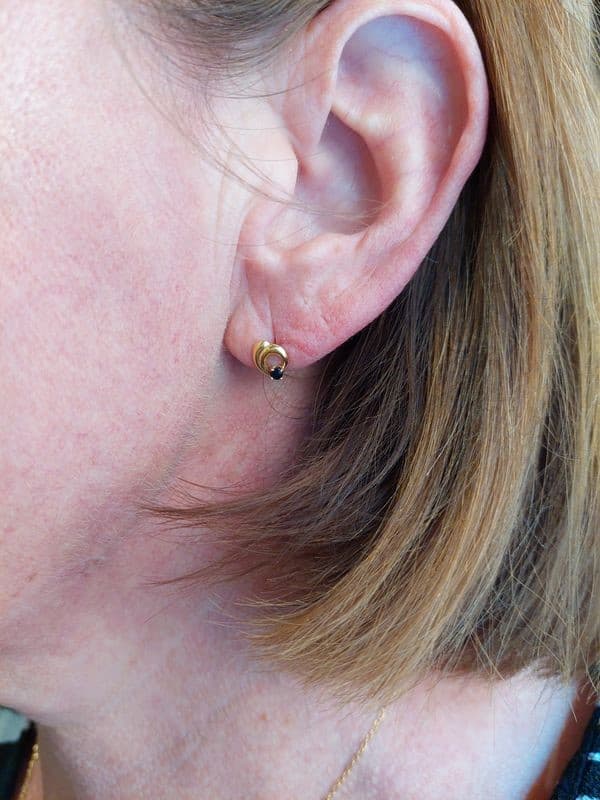 BOUCLES D'OREILLES SPINELLES BLEUS — vue 2
