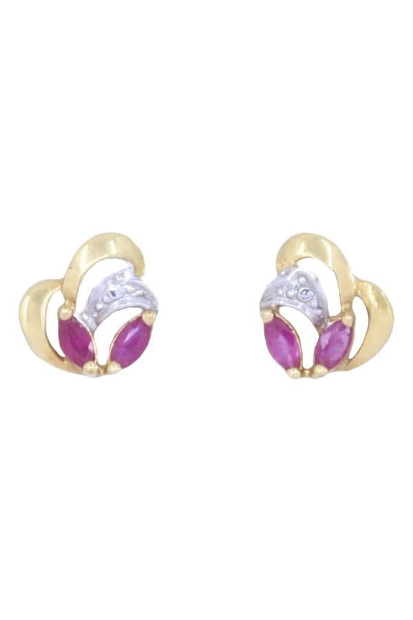 BOUCLES D'OREILLES SPINELLES ROUGES — vue 1