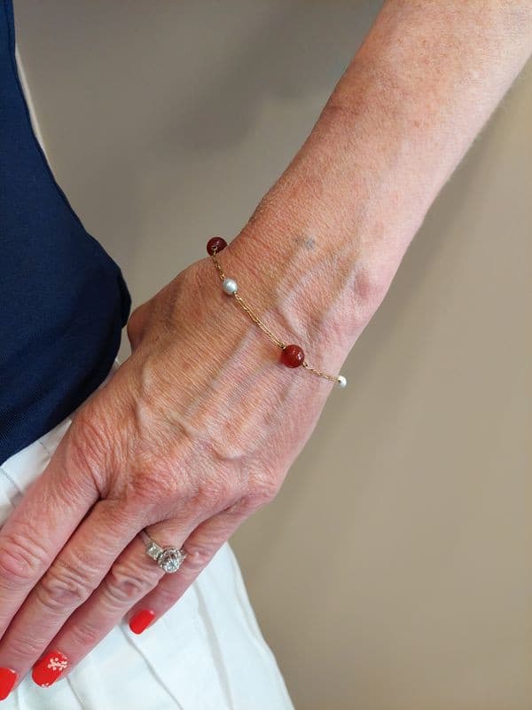 BRACELET PERLES ET CORNALINES — vue 2