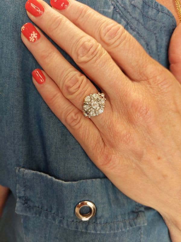 BAGUE FLEUR DIAMANTS ANNÉES 50' — vue 2