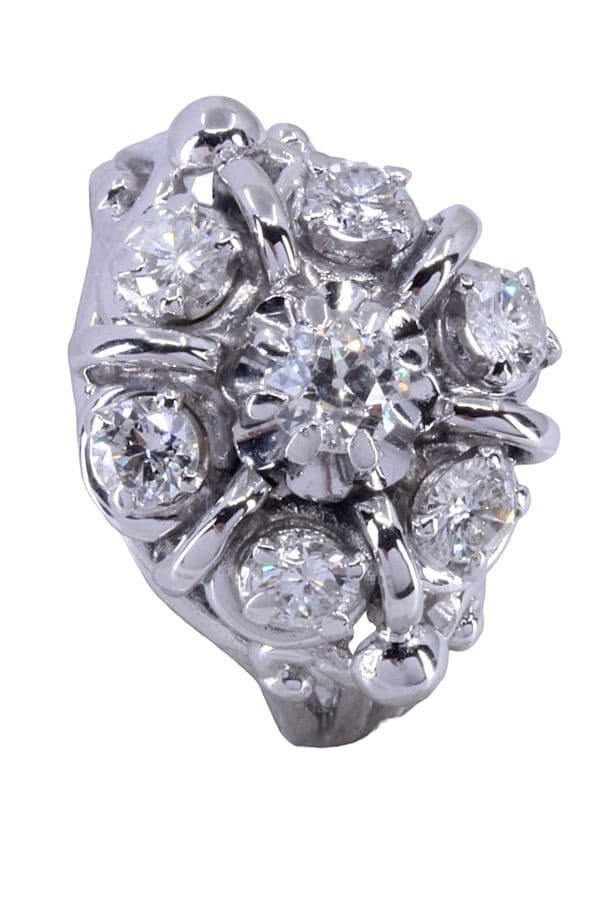 BAGUE FLEUR DIAMANTS ANNÉES 50' — vue 4