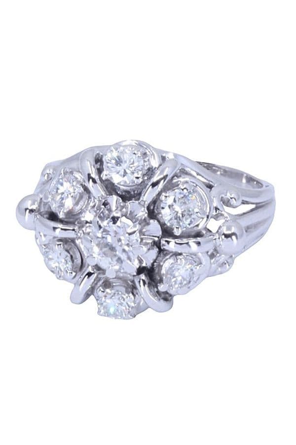 BAGUE FLEUR DIAMANTS ANNÉES 50' — vue 5