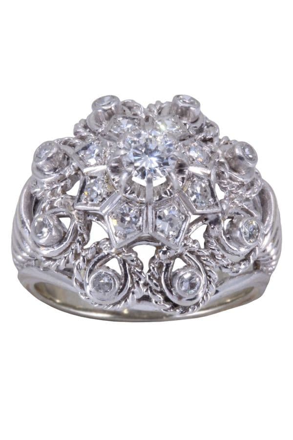 BAGUE FLEUR DIAMANTS ANNÉES 50' — vue 1