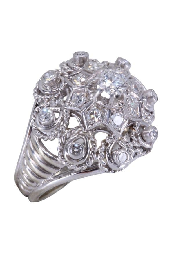 BAGUE FLEUR DIAMANTS ANNÉES 50' — vue 5