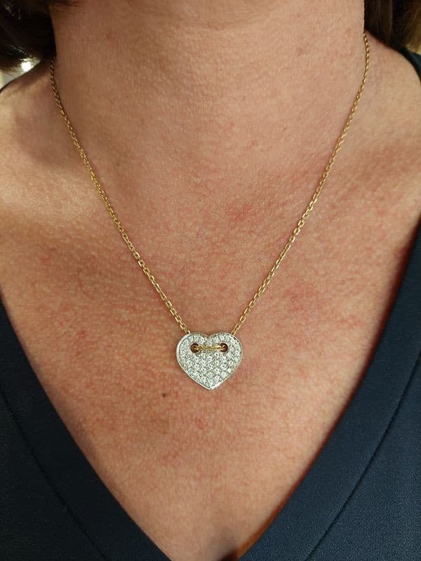 COLLIER COEUR DIAMANTÉ — vue 2
