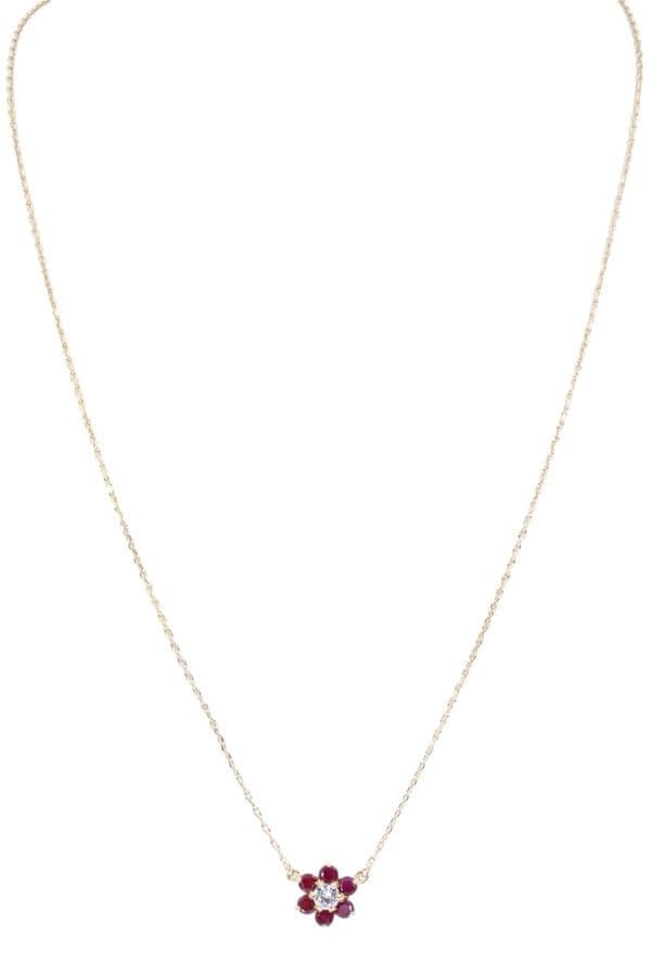 COLLIER MARGUERITE DIAMANT ET RUBIS — vue 1
