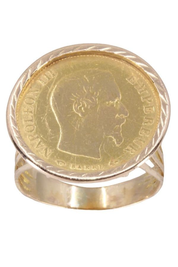 BAGUE PIÈCE 10 FRANCS NAPOLEON III — vue 1