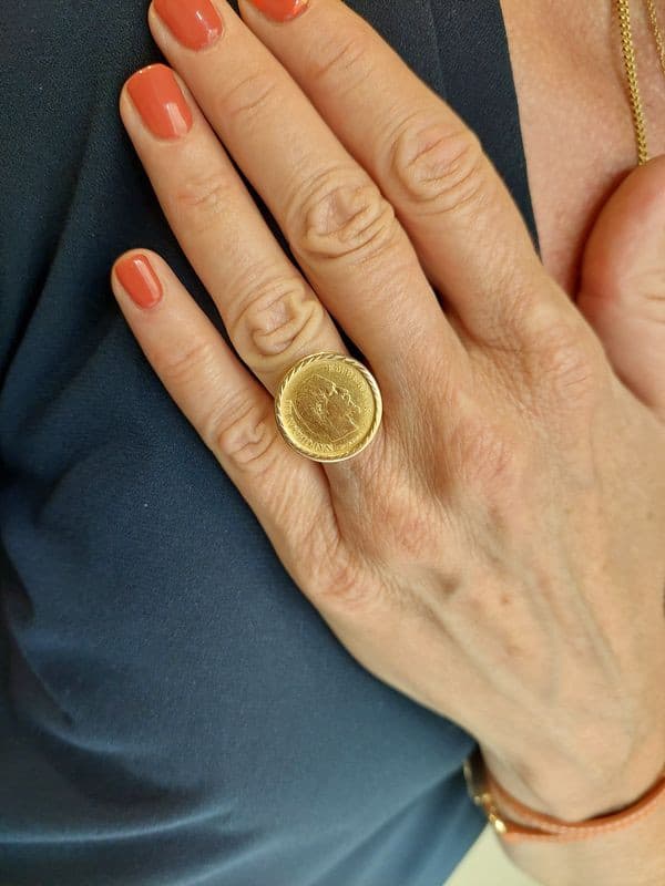 BAGUE PIÈCE 10 FRANCS NAPOLEON III — vue 2