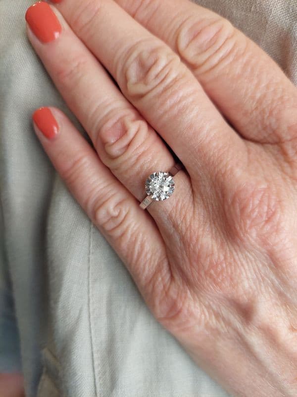 SOLITAIRE ANCIEN DIAMANT 0.55 CARAT — vue 2