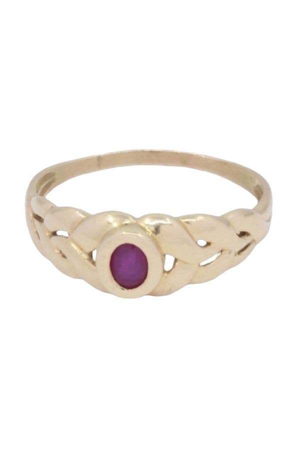 BAGUE JONC TRESSÉ RUBIS — vue 5