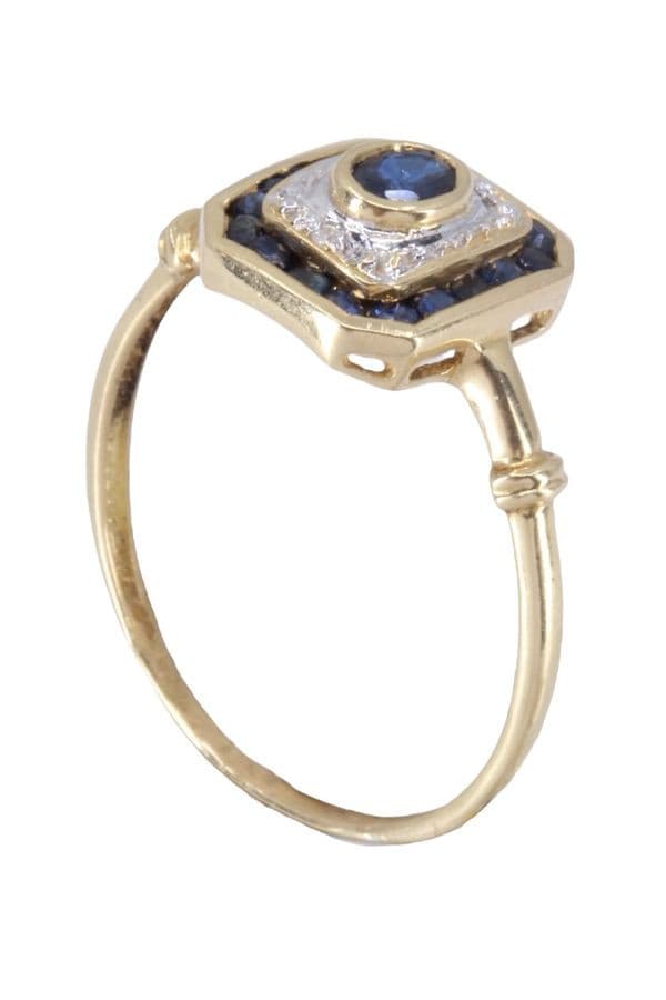 BAGUE MODERNE SAPHIRS ET DIAMANTS — vue 5