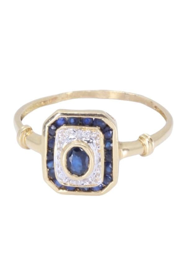 BAGUE MODERNE SAPHIRS ET DIAMANTS — vue 6