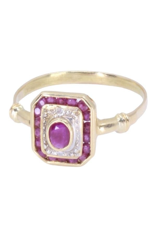 BAGUE MODERNE RUBIS ET DIAMANTS — vue 6