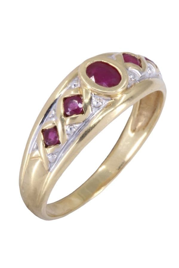 BAGUE JONC RUBIS — vue 3