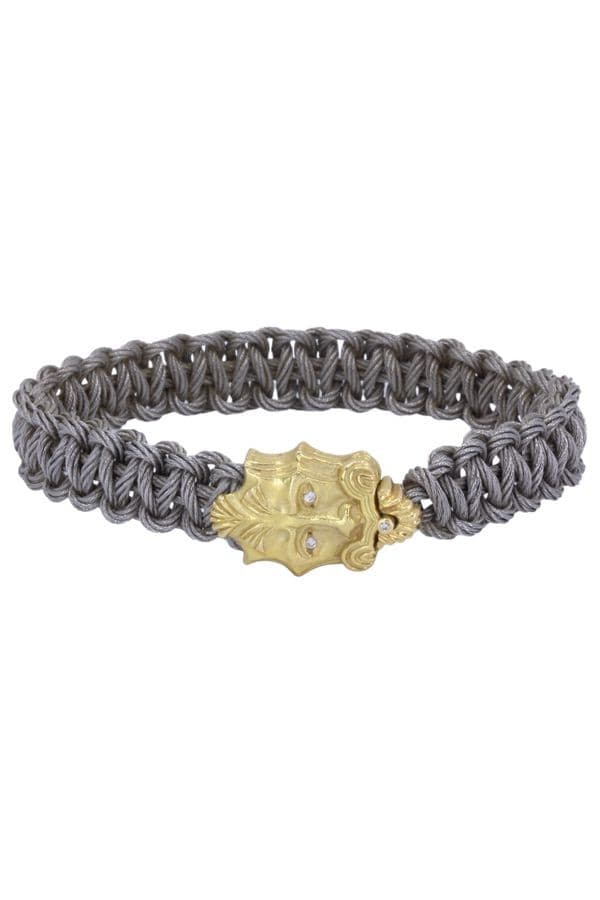 BRACELET CABLE OR/ACIER POSÉIDON — vue 1