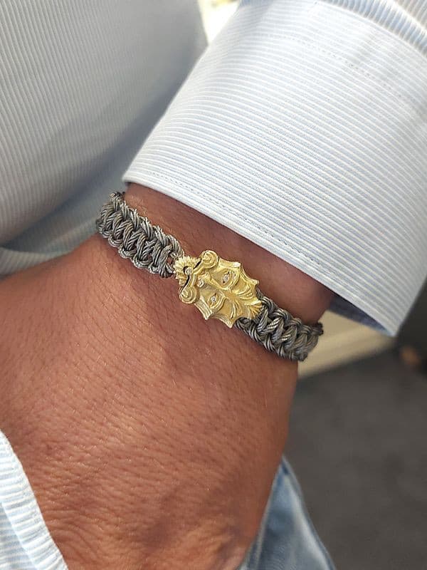 BRACELET CABLE OR/ACIER POSÉIDON — vue 2