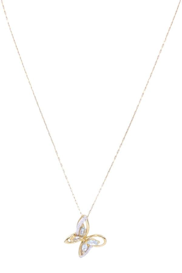 COLLIER PAPILLON TOPAZES ET DIAMANTS — vue 1