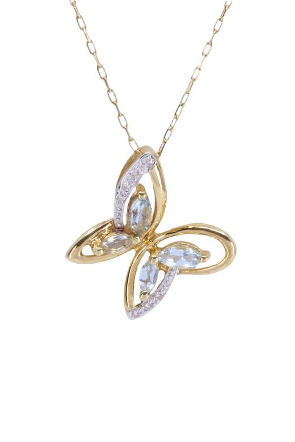 COLLIER PAPILLON TOPAZES ET DIAMANTS — vue 3