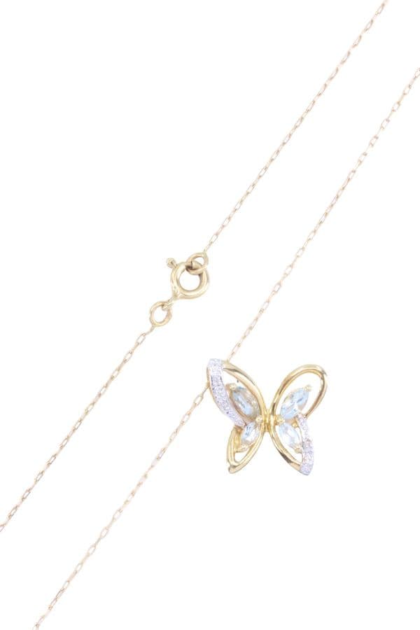 COLLIER PAPILLON TOPAZES ET DIAMANTS — vue 4
