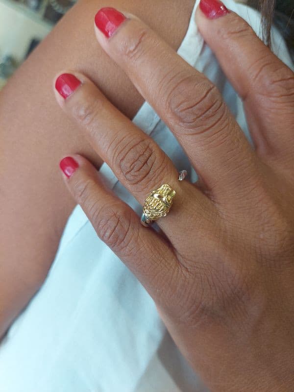 BAGUE ZOLOTAS TÊTE DE LION — vue 2