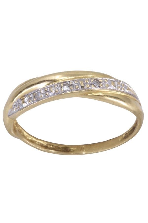 BAGUE MODERNE ENTRELACÉE DIAMANTS — vue 1