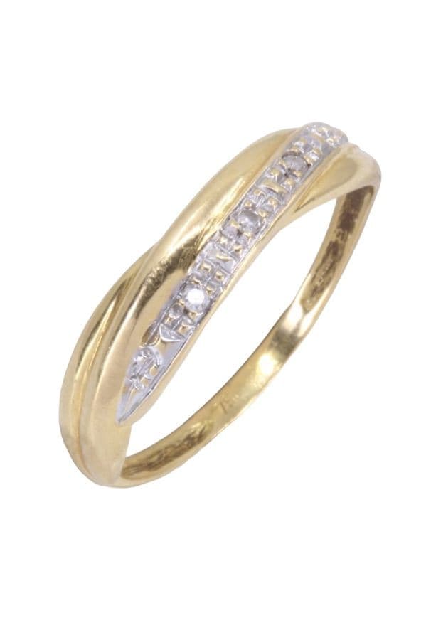 BAGUE MODERNE ENTRELACÉE DIAMANTS — vue 3