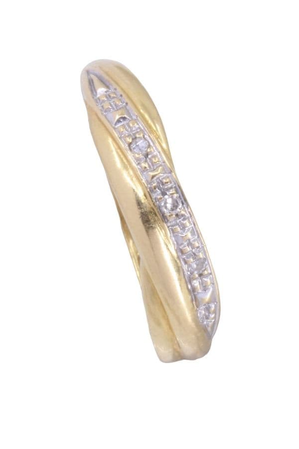BAGUE MODERNE ENTRELACÉE DIAMANTS — vue 4
