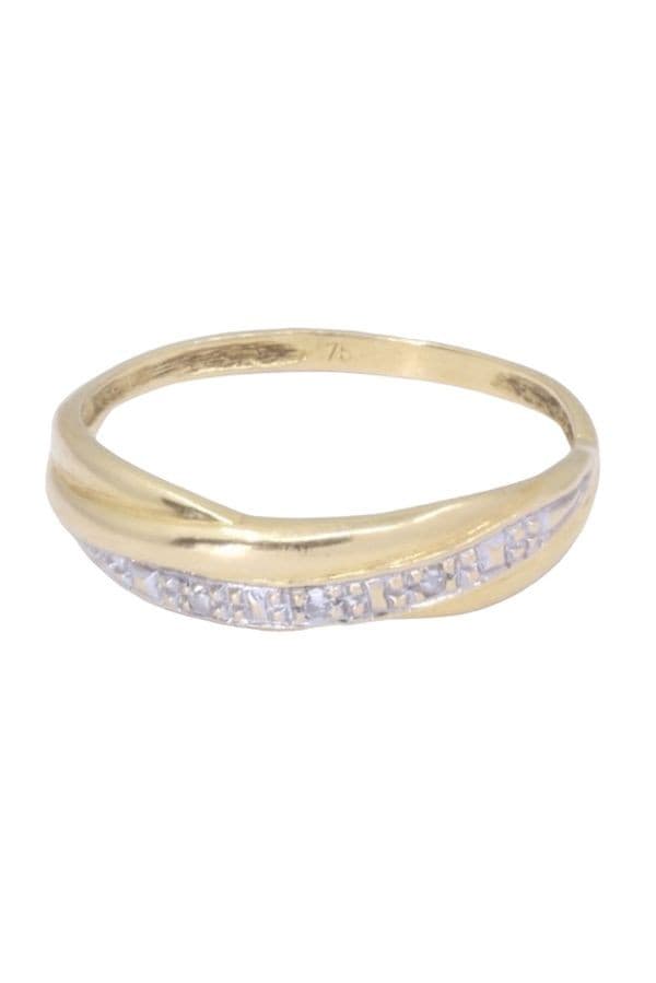 BAGUE MODERNE ENTRELACÉE DIAMANTS — vue 5