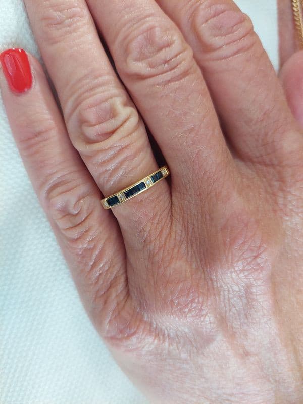 BAGUE SAPHIRS ET DIAMANTS — vue 2