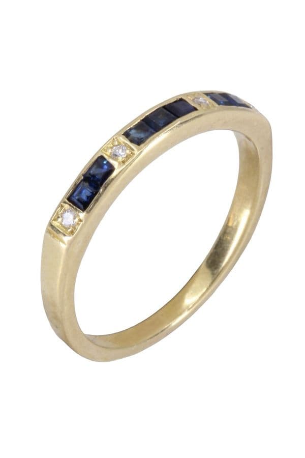 BAGUE SAPHIRS ET DIAMANTS — vue 3