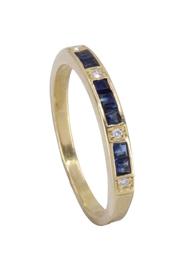 BAGUE SAPHIRS ET DIAMANTS — vue 4