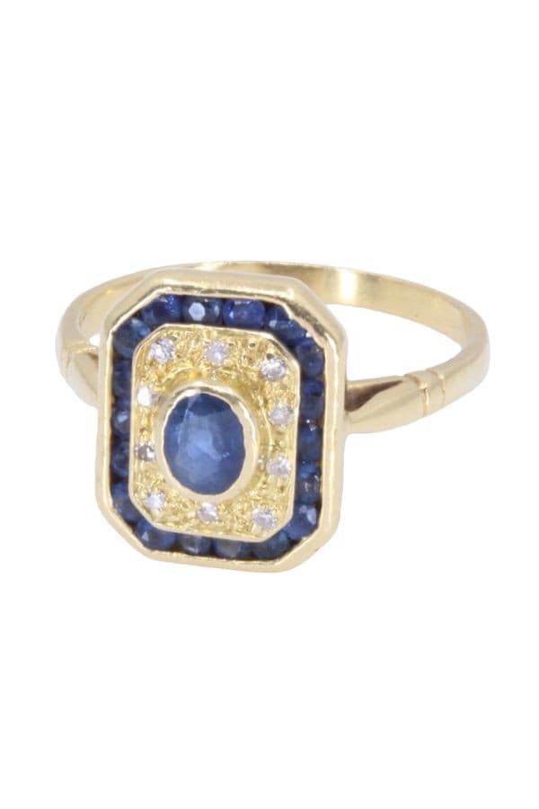 BAGUE MODERNE SAPHIRS ET DIAMANTS — vue 6