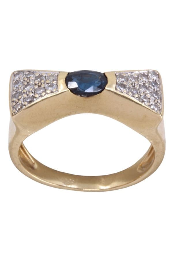 BAGUE NŒUD SAPHIR ET DIAMANTS — vue 1