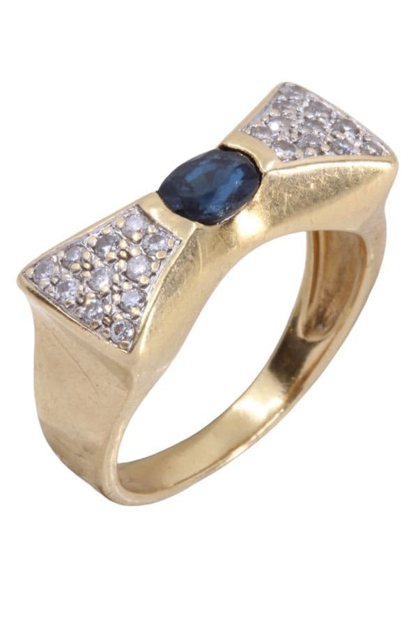 BAGUE NŒUD SAPHIR ET DIAMANTS — vue 3
