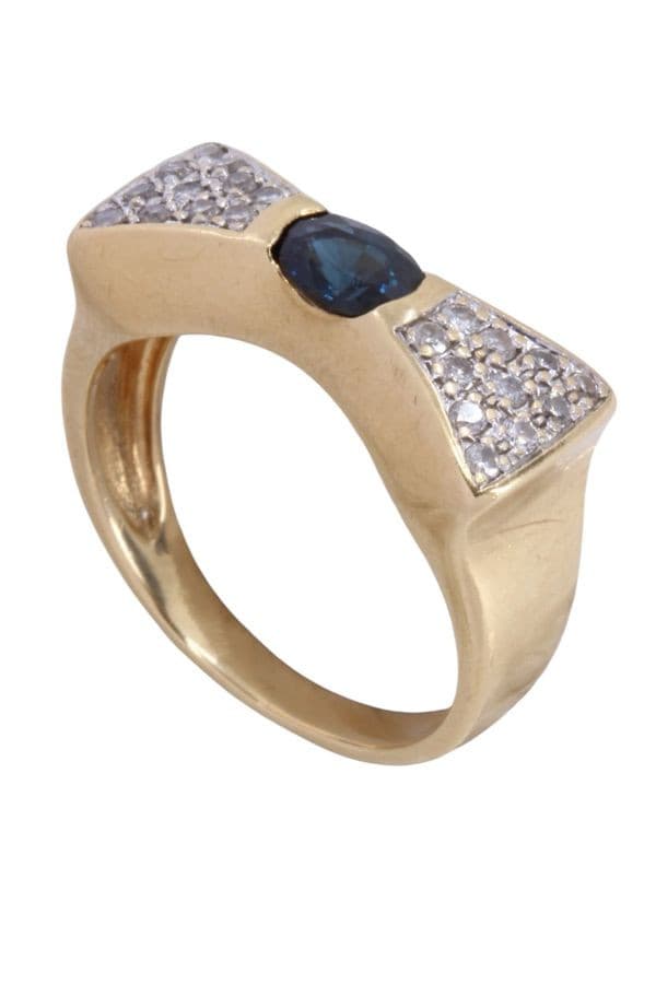 BAGUE NŒUD SAPHIR ET DIAMANTS — vue 5