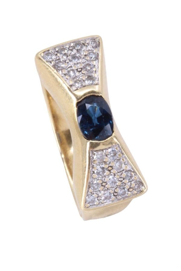 BAGUE NŒUD SAPHIR ET DIAMANTS — vue 4