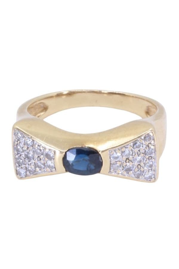 BAGUE NŒUD SAPHIR ET DIAMANTS — vue 6