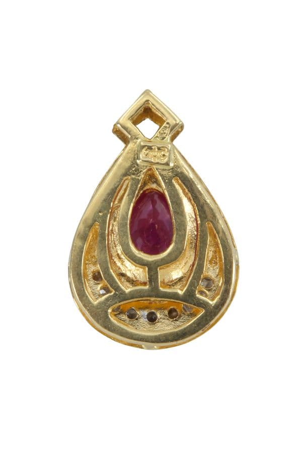 PENDENTIF MODERNE RUBIS ET DIAMANTS — vue 2