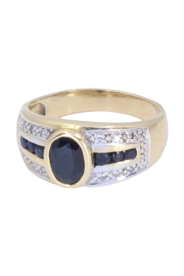 BAGUE MODERNE SAPHIRS ET DIAMANTS — vue 6