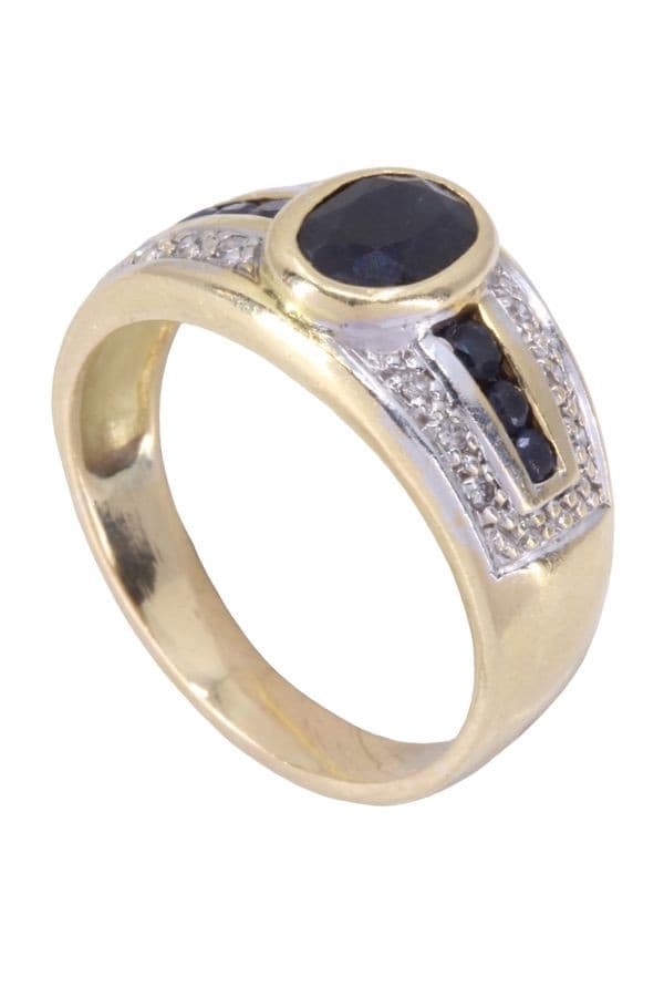 BAGUE MODERNE SAPHIRS ET DIAMANTS — vue 5